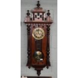 Gustav Becker Vienna pendulum wall clock, c.1860-70 (working)