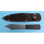 Truflite throwing knife in leather sheath