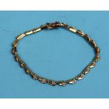 Silver gilt stone set bracelet