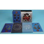 Coins - 4 sets of brilliant uncirculated year packs