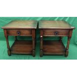 Pair of oak bedside tables