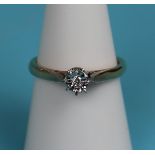 Gold diamond solitaire ring