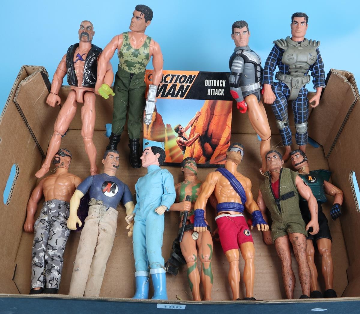 Collection of Action Man figures and book