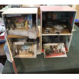 4 room dioramas to include haberdashery, café, WWII & museum