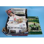 Box of FDC's, tea cards etc