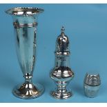Hallmarked silver posy holder & 2 powder shakers - Approx gross weight 148g