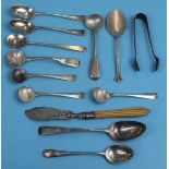 Collection of hallmarked silver spoons etc - Approx weight 153g without knife