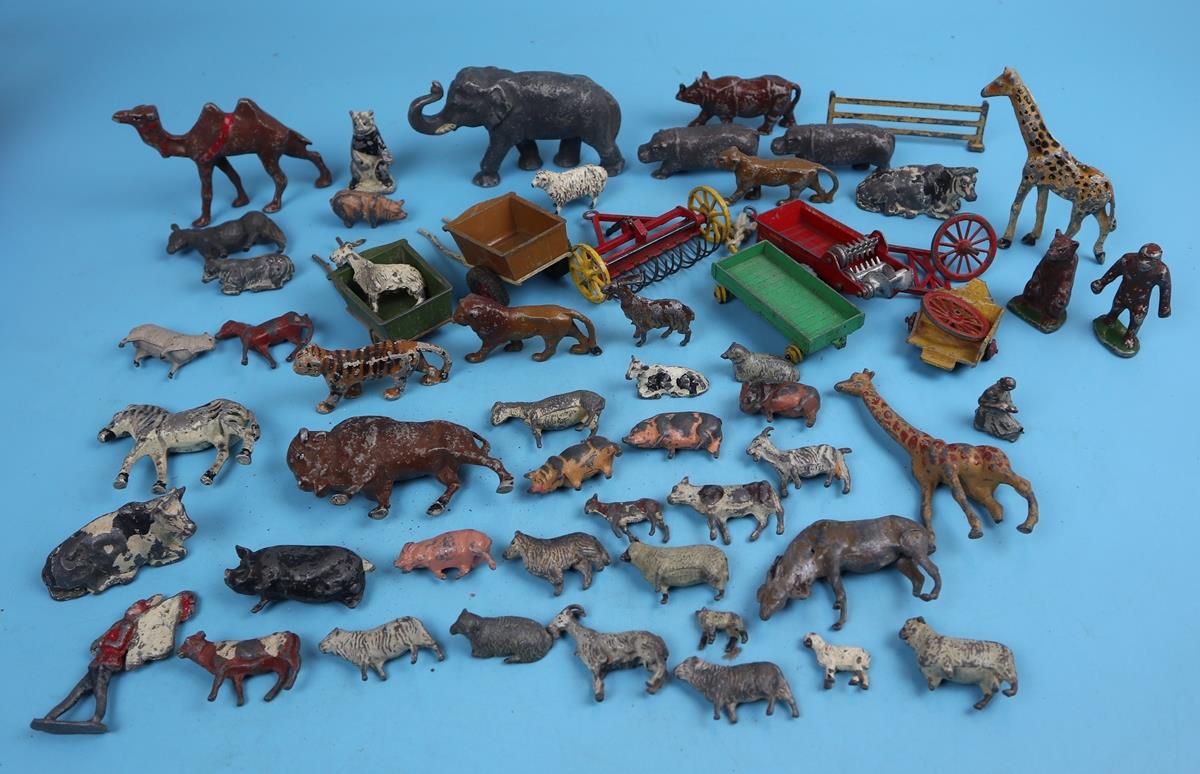 Collection of metal animal figures etc