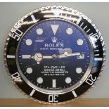 Reproduction Rolex advertising clock with sweeping second hand