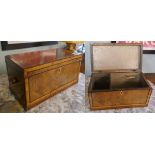 Inlaid walnut tea caddy