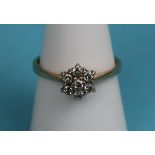 Gold diamond cluster ring