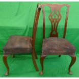 Set of 6 Chippendale style dining chairs