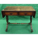 Small inlaid walnut sofa table