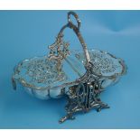 Antique ornate Victorian silver plated biscuit box by Walker and Hall - Rd 36762