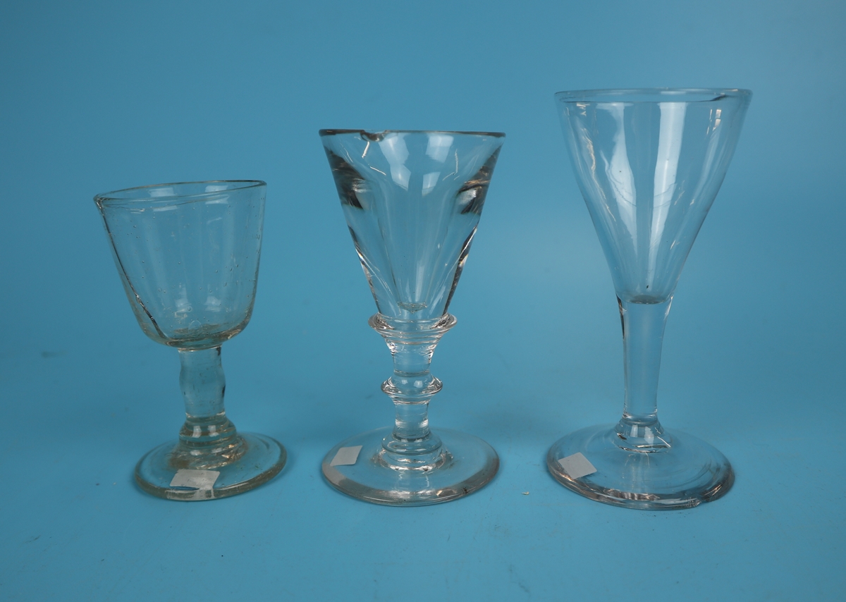 3 early port glasses, all slightly A/F