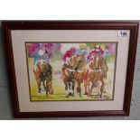 Horse racing watercolour