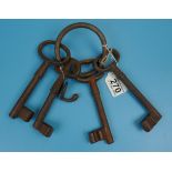 Set of heavy novelty keys and hook