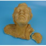 Antique wax head A/F - Approx H: 16cm