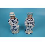 2 antique nodding head figures - A/F - Approx H: 17cm