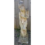 Stone statue of lady - Approx H: 93cm