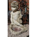 Stone statue of boy - Approx H: 61cm