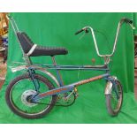 Raleigh chopper MKII space blue completely original (including tyres) Nottingham made, November 1976