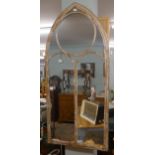 Arch shaped garden mirror