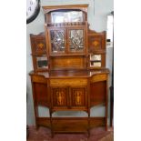 Victorian inlaid rosewood cabinet with bevelled glass - Approx H: 197cm