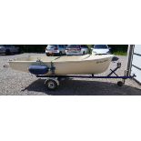 Double skinned rowing boat with trailer and accessories - Approx length: 375cm