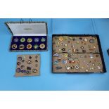 Large quantity of pin badges & Peking Jewellery medallions
