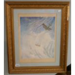 Framed print 'The war in the air' after C R W Nevinson