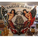 Pressed metal Sailor Jerry sign