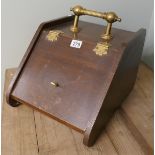 Victorian oak coal skuttle