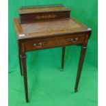 Antique inlaid ladies drop leaf writing desk