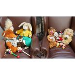 Collection of Vintage toys to include Basil Brush puppet & push along Chiltern Toys dog