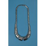 Designer heavy silver collar necklace