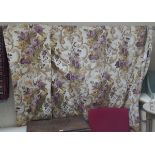 3 sets of heavy lined country house curtains with approx 10 foot drop