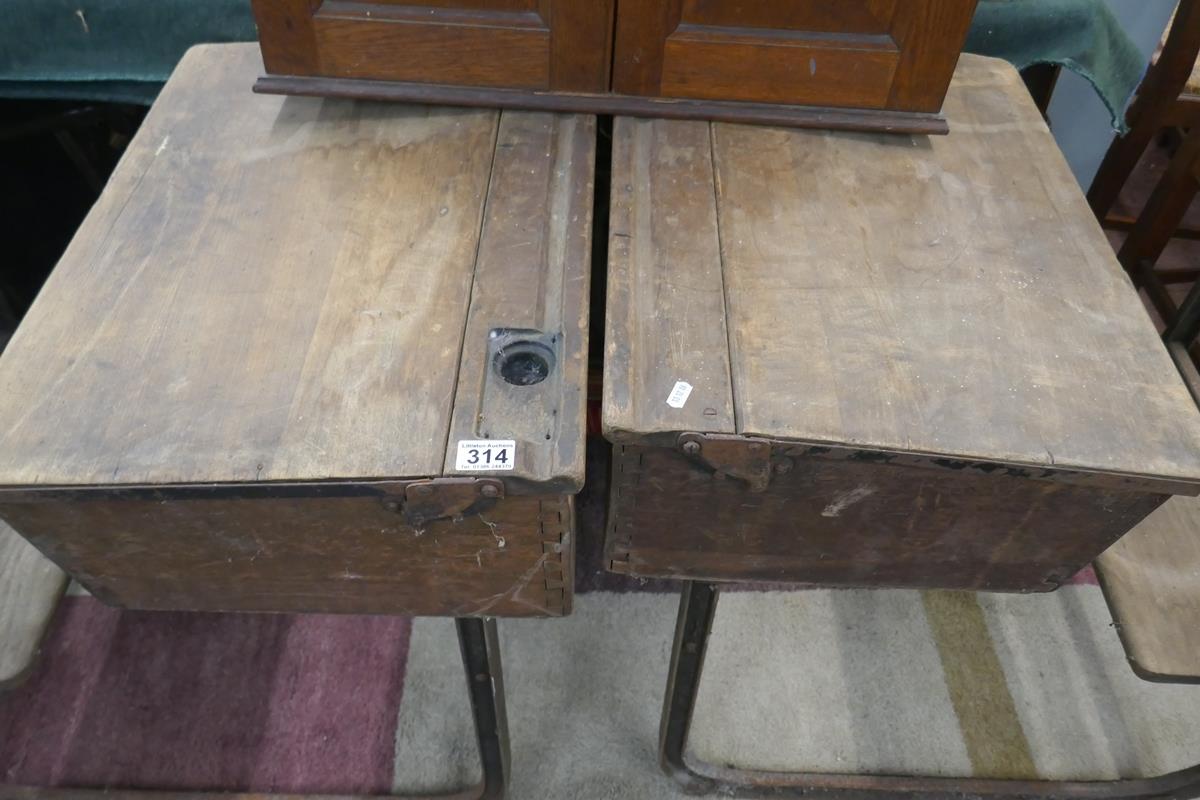 Pair of vintage school desks - Image 2 of 4