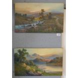 Pair of landscape oil paintings signed M C Hider