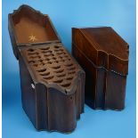 Pair of Georgian mahogany knife boxes with fitted interiors