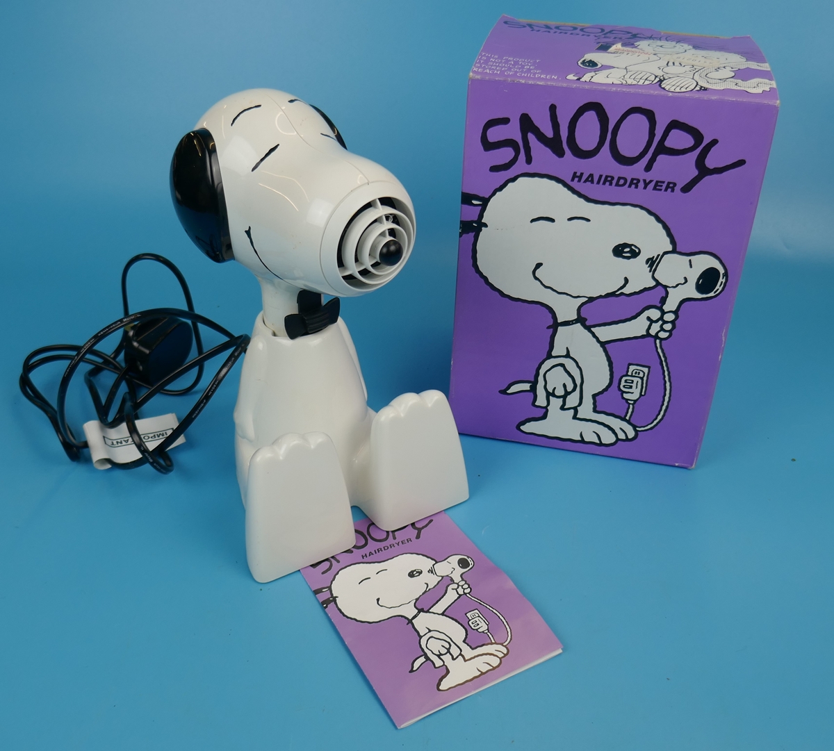 Vintage Snoopy hairdryer in original box