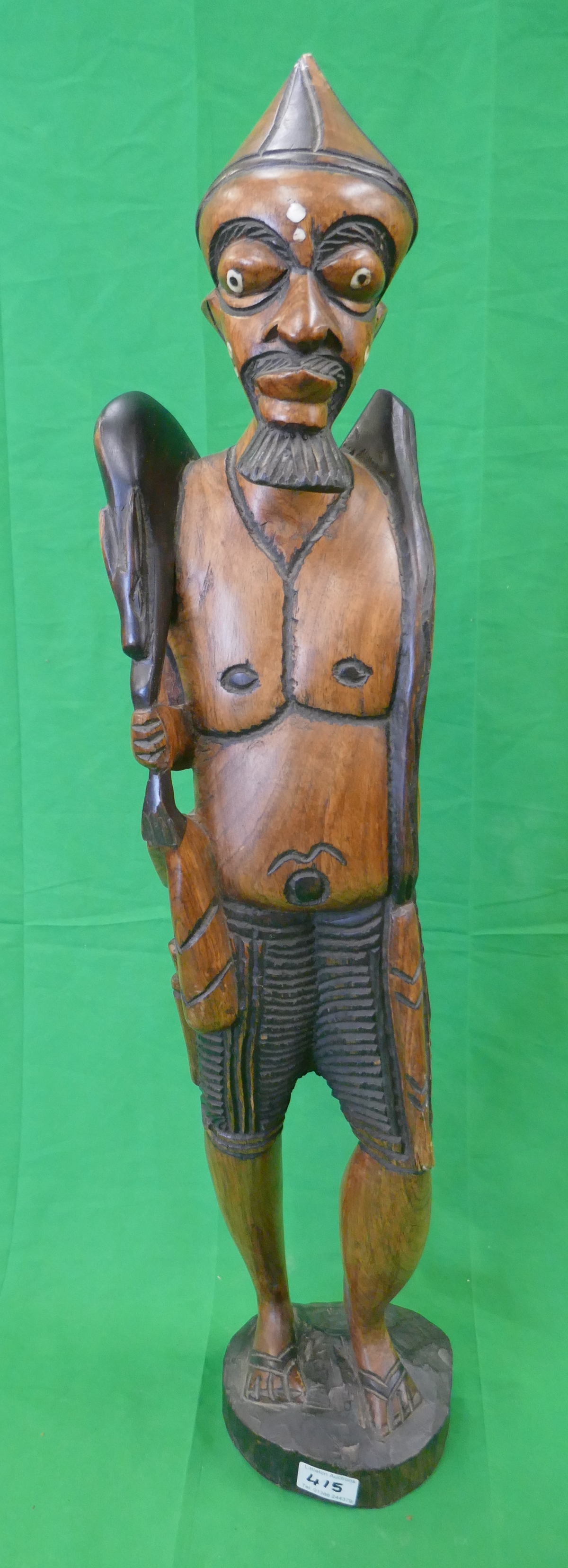 Carved Indonesian gentleman - Approx H: 81cm