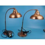 Pair of copper table lamps