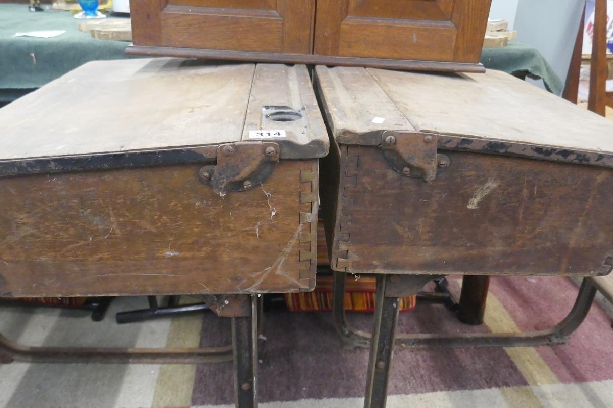 Pair of vintage school desks - Image 3 of 4