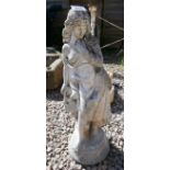 Stone lady figure statue - Approx H: 67cm