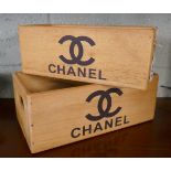2 graduated Chanel storage boxes
