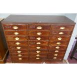 Large bank of 24 haberdashery/industrial drawers - W: 122cm D: 52cm H:99cm
