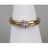 Gold 2 stone diamond twist ring