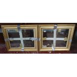 Pair of gilt frames with glass