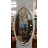 Oval bevelled glass mirror